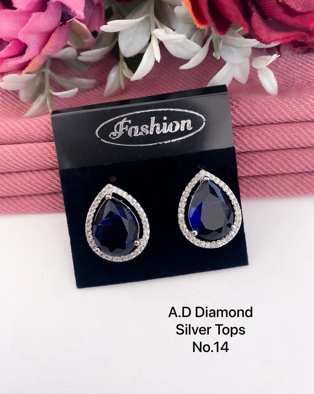 Designer Single AD Diamond Silver Tops 2 Wholesale Shop In Surat
